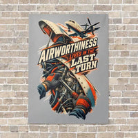 Thumbnail for Airworthiness Lives In The Last Turn vertical canvas print - no frame - light gray background