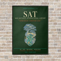 Thumbnail for San Antonio International Airport SAT - Canvas Framed - Dark Green