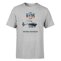 Thumbnail for Airbus H135 design on light gray t-shirt, single-side print