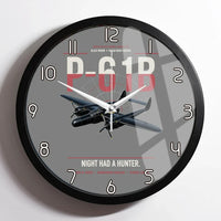 Thumbnail for P-61B Black Widow design on gray framed wall clock