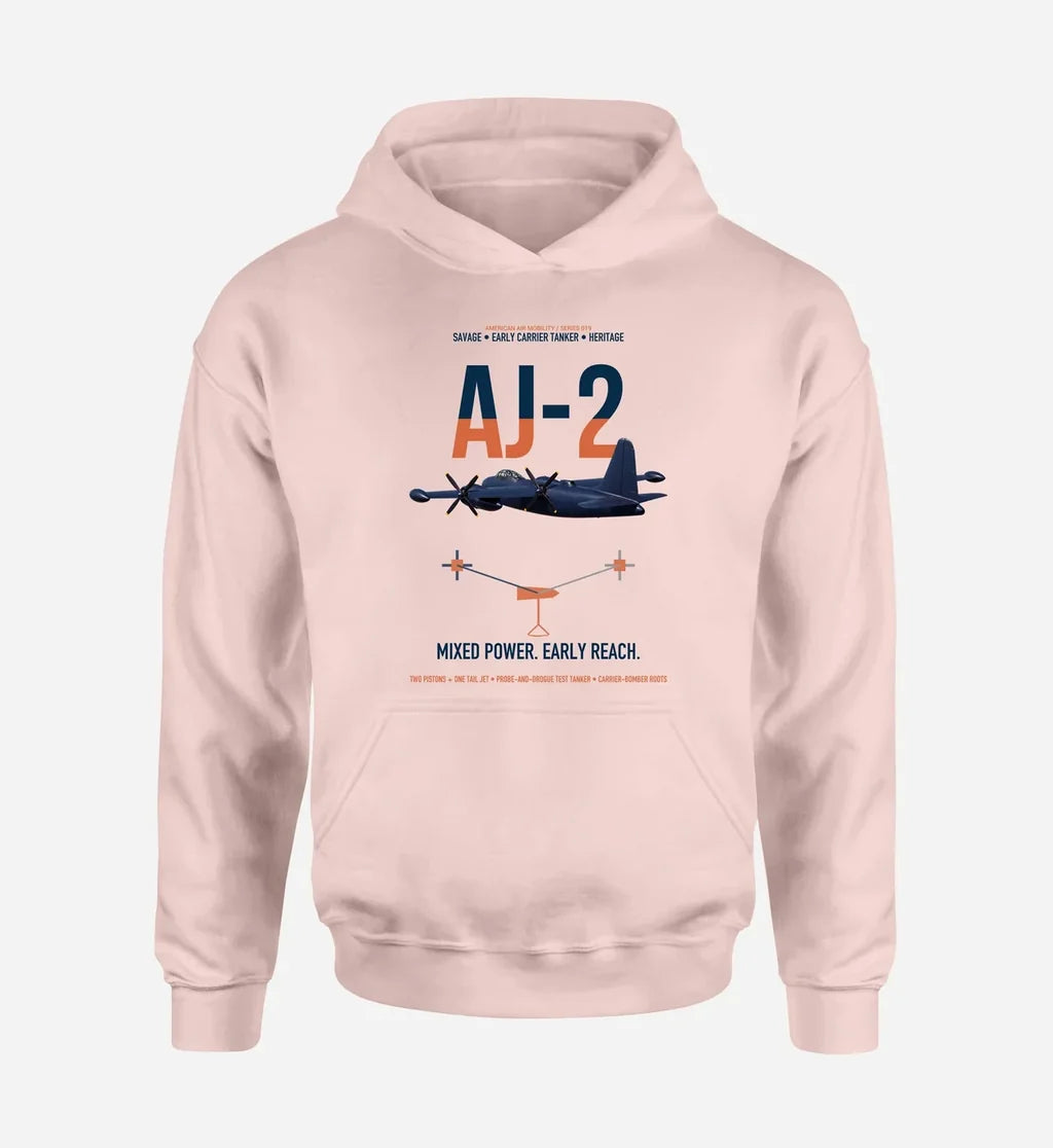 AJ-2 Savage Tanker design on pink double-side hoodie, single-side print