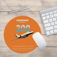 Thumbnail for Bombardier Challenger 300 design on orange round mouse pad
