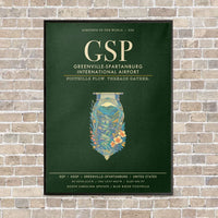 Thumbnail for Greenville-Spartanburg International Airport GSP - Canvas Framed - Dark Green