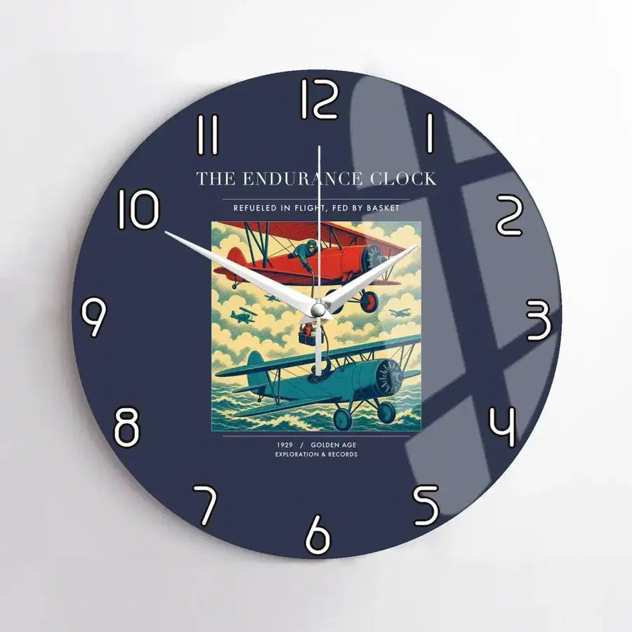 VINTAGE G4203 - The Endurance Clock - Designed Wall Clocks design on navyblue no-frame