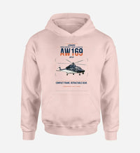 Thumbnail for Leonardo AW169 design on pink double-side hoodie, single-side print