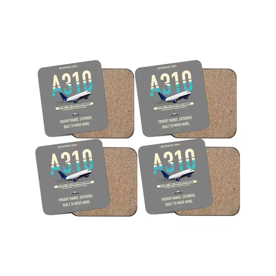 Airbus A310-300P2F design on gray 4 pieces set coaster