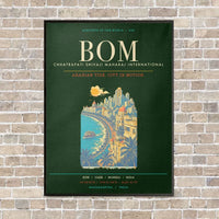 Thumbnail for Chhatrapati Shivaji Maharaj International Airport Mumbai BOM - Canvas Framed - Dark Green