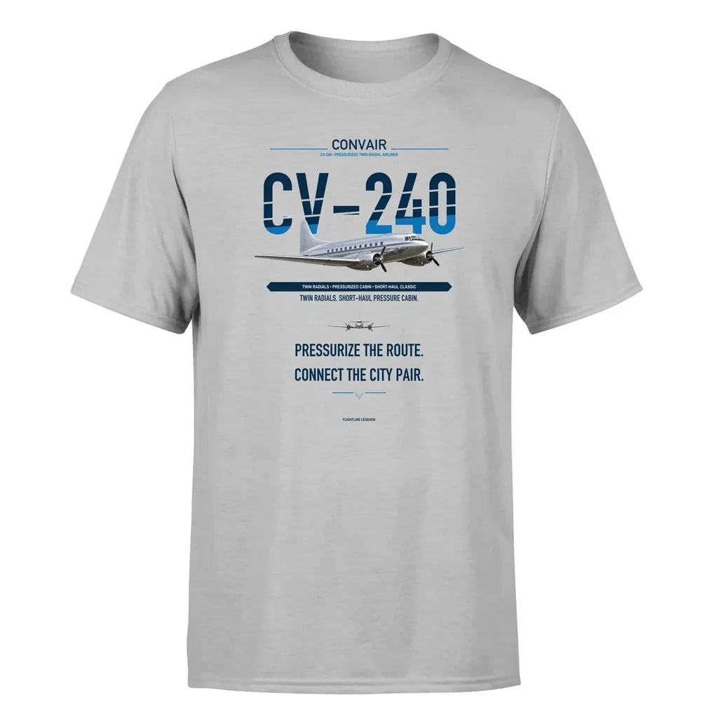 Convair CV-240 design on light gray single side
