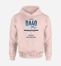 Thumbnail for Diamond DA40 design on pink double-side hoodie, single-side print