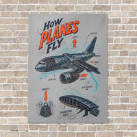 Thumbnail for How Planes Fly V2 vertical canvas print - no frame - light gray background