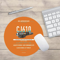 Thumbnail for CJ610 design on orange round mouse pad
