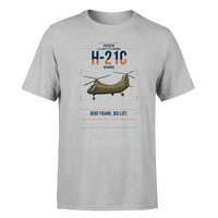 Thumbnail for Piasecki H-21C Shawnee design on light gray t-shirt, single-side print