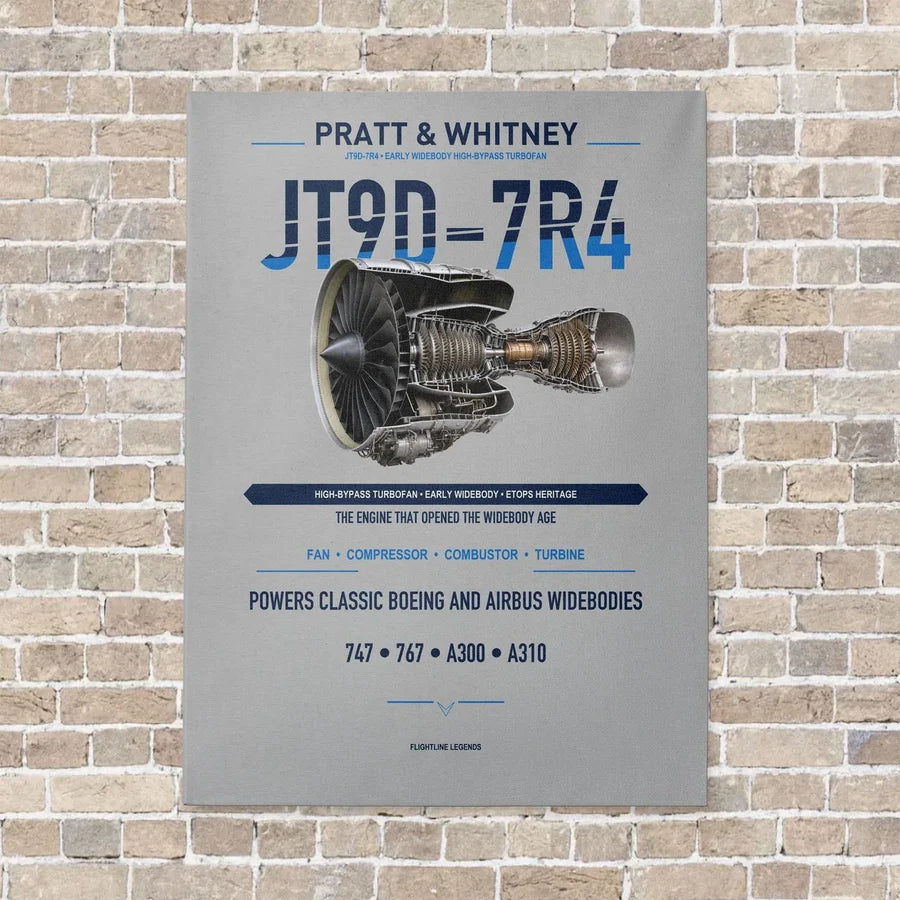 JT9D-7R4 vertical canvas print - no frame - light gray background