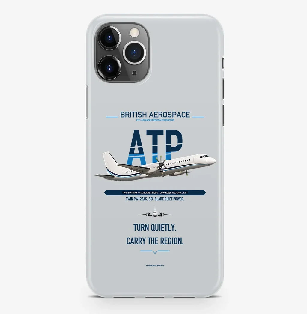 British Aerospace ATP Case ProMax design on light gray iphone case promax