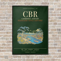 Thumbnail for Canberra Airport CBR - Canvas Framed - Dark Green