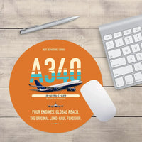 Thumbnail for Airbus A340-300 design on orange round mouse pad