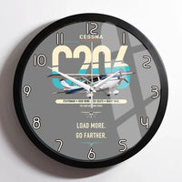 Thumbnail for Cessna 206 Stationair design on gray framed wall clock