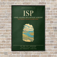 Thumbnail for Long Island MacArthur Airport ISP - Canvas Framed - Dark Green