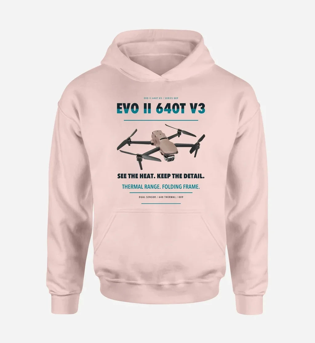 Autel EVO II Dual 640T V3 design on pink hoodie single side