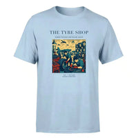 Thumbnail for VINTAGE G4535 - The Tyre Shop - Premium T-Shirt design on lightblue premium t shirt