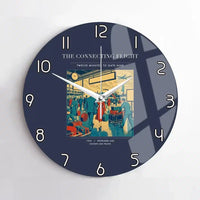 Thumbnail for VINTAGE G4088 - The Connecting Flight - Designed Wall Clocks design on navyblue no-frame