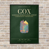 Thumbnail for Manohar International Airport Mopa GOX - Canvas Framed - Dark Green