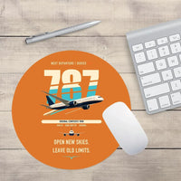 Thumbnail for Boeing 787-8 Dreamliner design on orange round mouse pad