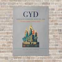 Thumbnail for Heydar Aliyev International Airport GYD — Baku vertical canvas print - no frame - light gray background