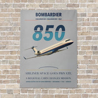 Thumbnail for Bombardier Challenger 850 vertical canvas print - no frame - light gray background