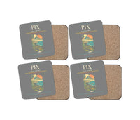 Thumbnail for Pico Airport (PIX) design on gray 4 pieces set coaster