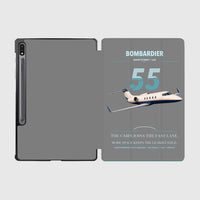 Thumbnail for Bombardier Learjet 55 design on gray samsung tablet tablet case