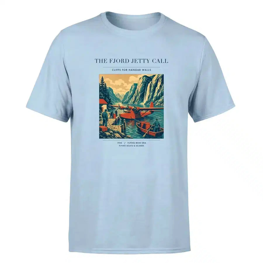 VINTAGE G4185 - The Fjord Jetty Call - Premium T-Shirt design on lightblue premium t shirt