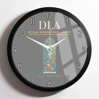 Thumbnail for Douala International Airport (DLA) design on gray framed wall clock