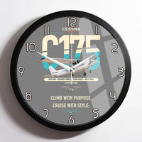 Thumbnail for Cessna 175 Skylark design on gray framed wall clock