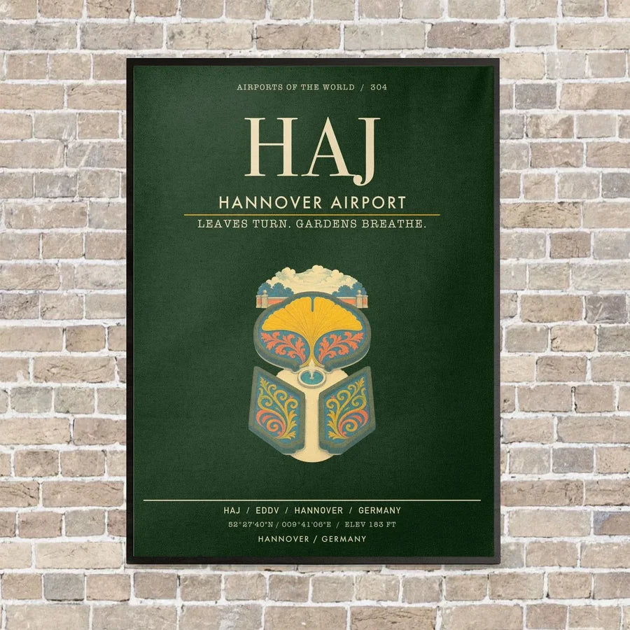 Hannover Airport HAJ - Canvas Framed - Dark Green