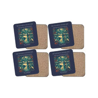 Thumbnail for The Mangrove Channel Idle - Designed Coasters design on navy blue 4-pieces-set