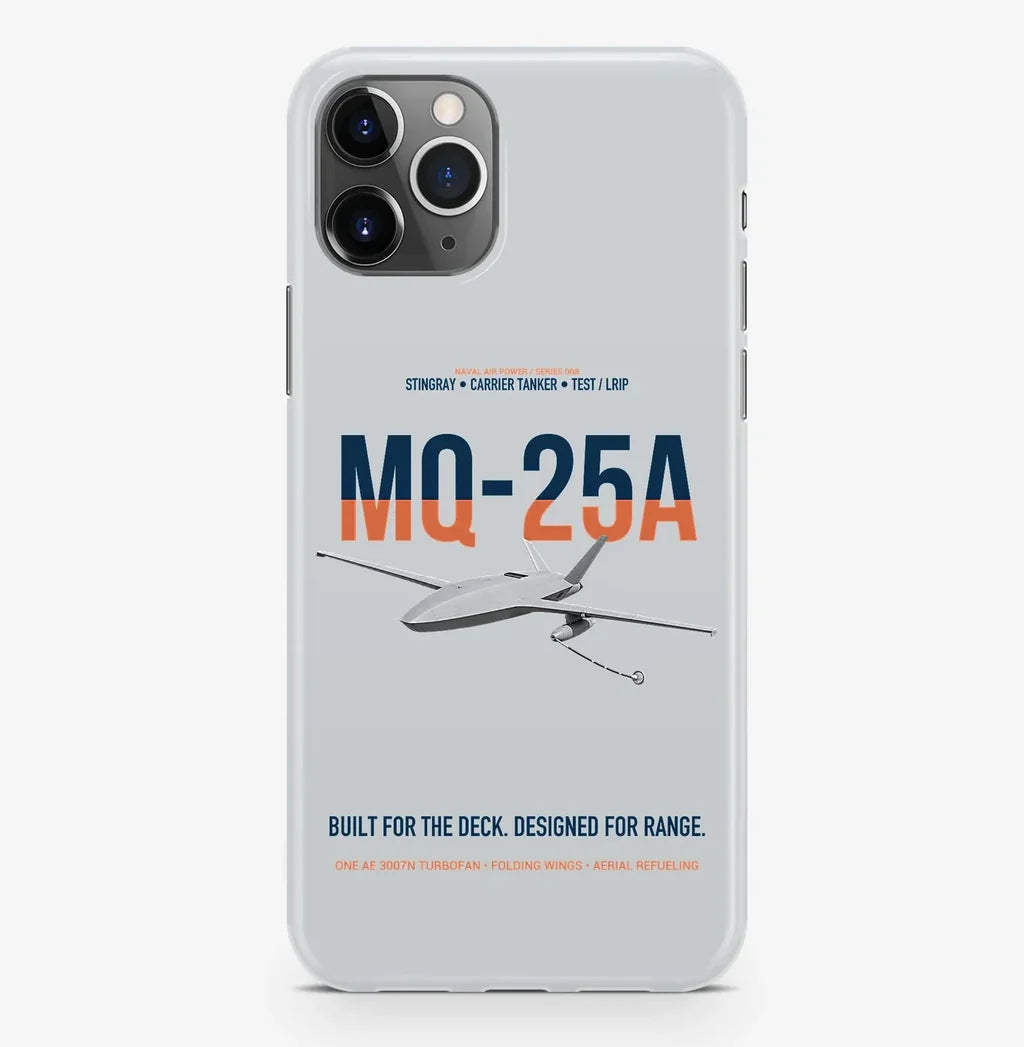MQ-25A STINGRAY design on light gray magsafe iphone case, for iPhone Pro Max