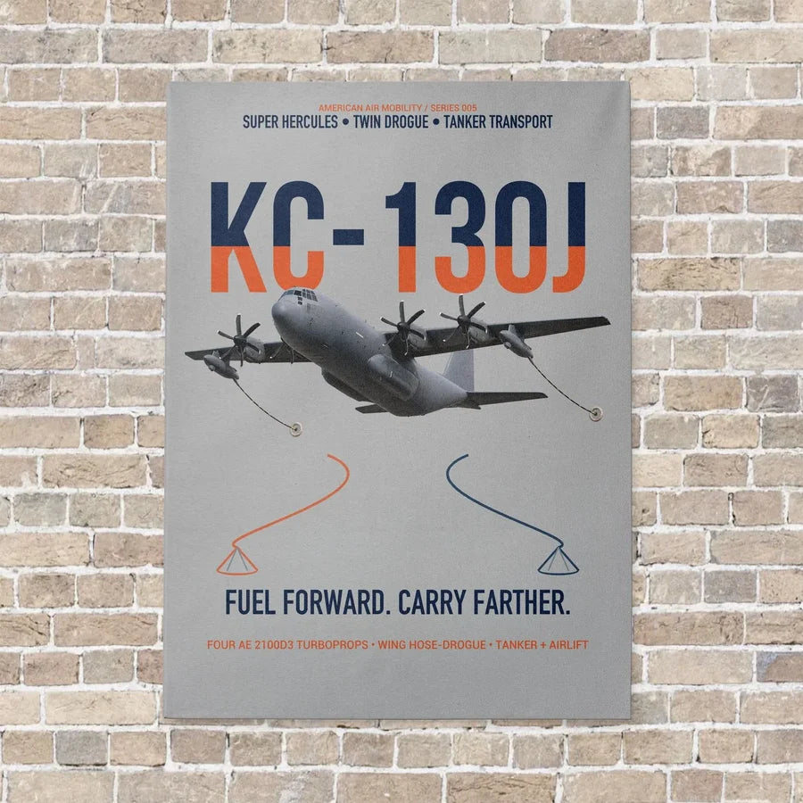 KC-130J SUPER HERCULES vertical canvas print - no frame - light gray background