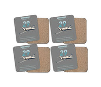 Thumbnail for Bombardier Learjet 29 design on gray 4 pieces set coaster