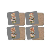 Thumbnail for The First Pass Wakes The Field design on gray 4 pieces set coaster