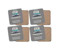 Thumbnail for Beechcraft Baron G58 design on gray 4 pieces set coaster
