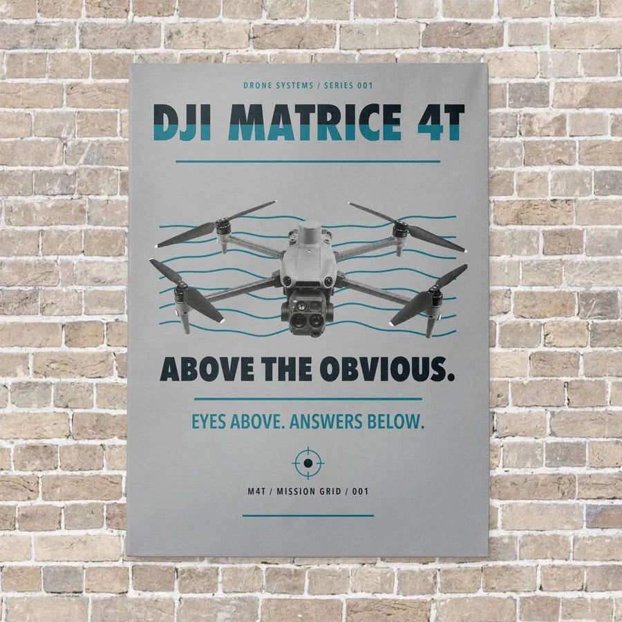 DJI Matrice 4T vertical canvas print - no frame - light gray background