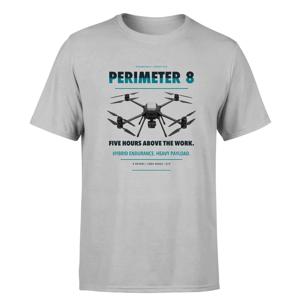 Skyfront Perimeter 8 design on light gray single side