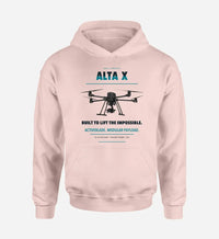Thumbnail for Freefly Alta X design on pink hoodie single side