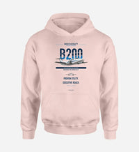 Thumbnail for King Air B200 design on pink hoodie single side