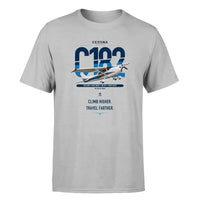 Thumbnail for Cessna 182 Skylane design on light gray t-shirt, single-side print