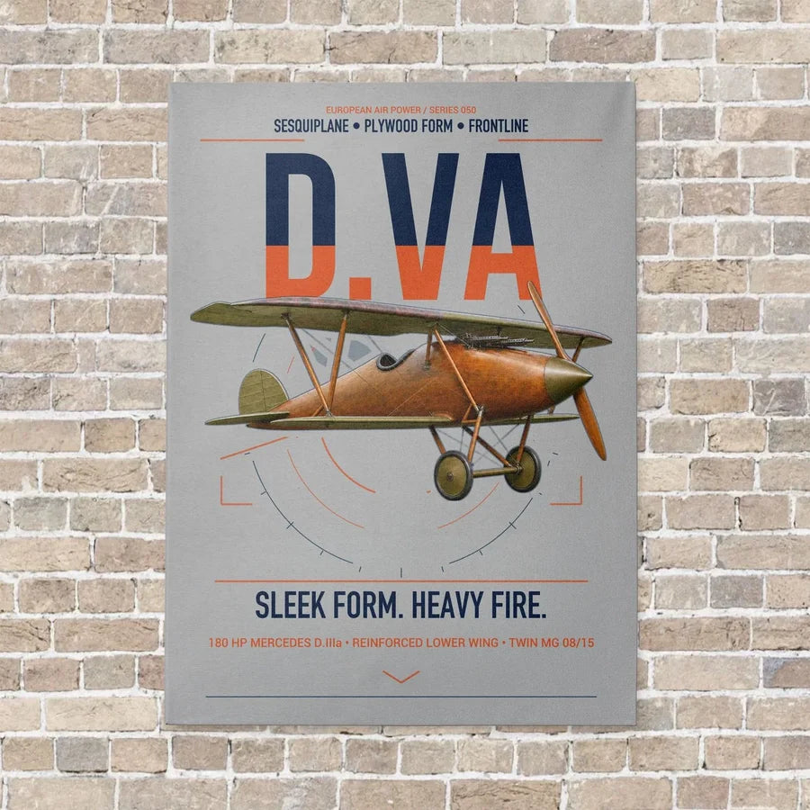Albatros D.Va vertical canvas print - no frame - light gray background