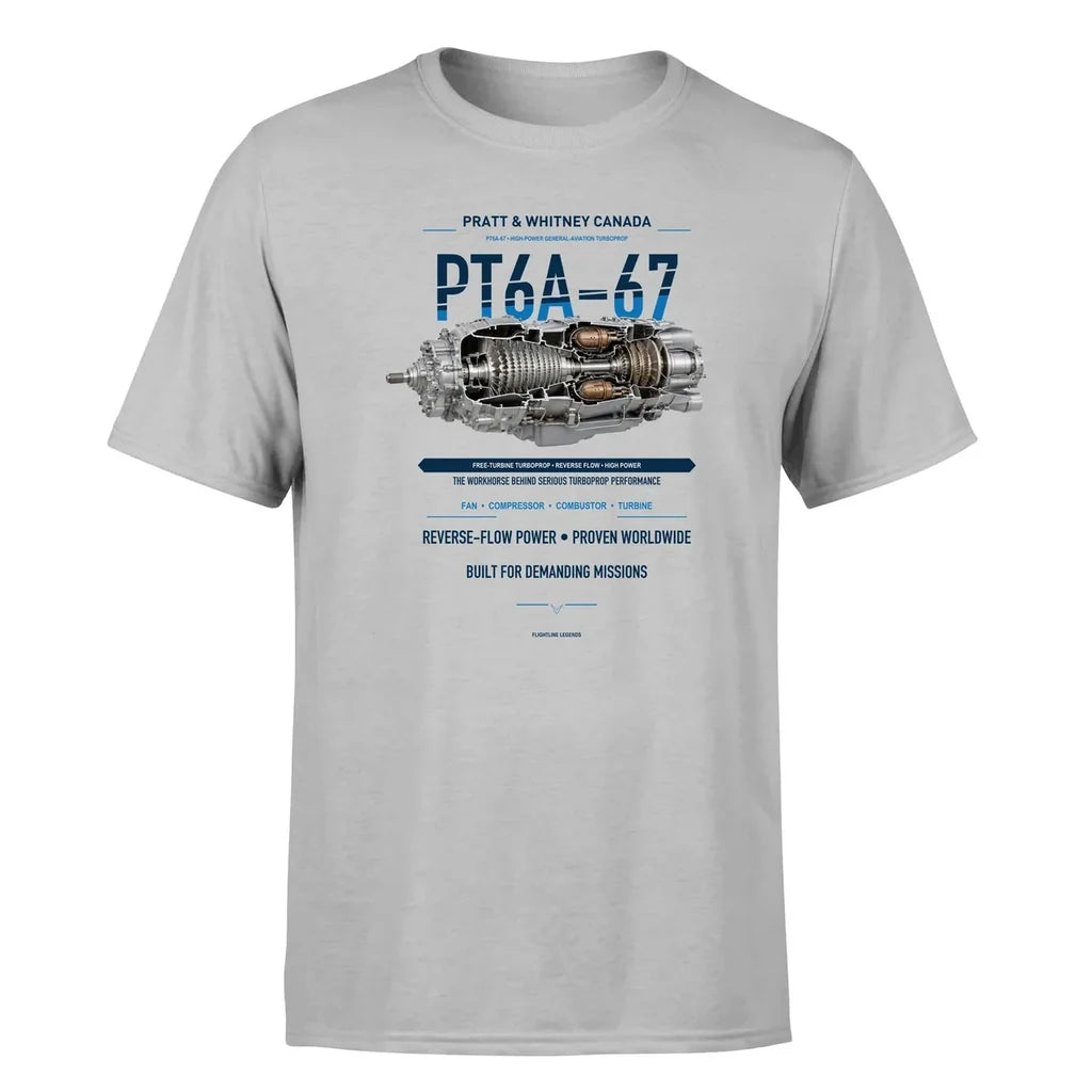 PT6A-67 design on light gray single side
