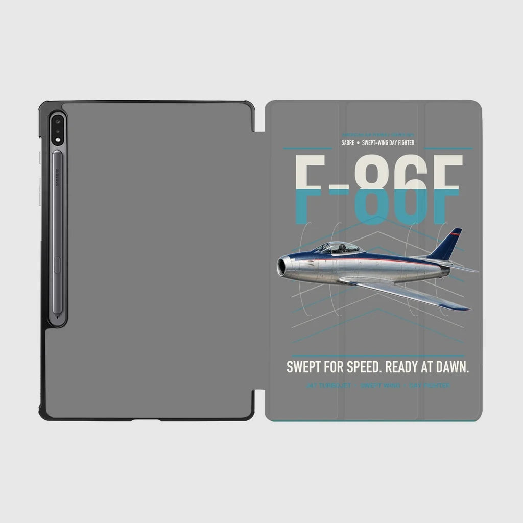 F-86F Sabre design on gray samsung tablet tablet case