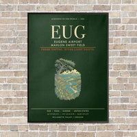 Thumbnail for Eugene Airport Mahlon Sweet Field EUG - Canvas Framed - Dark Green